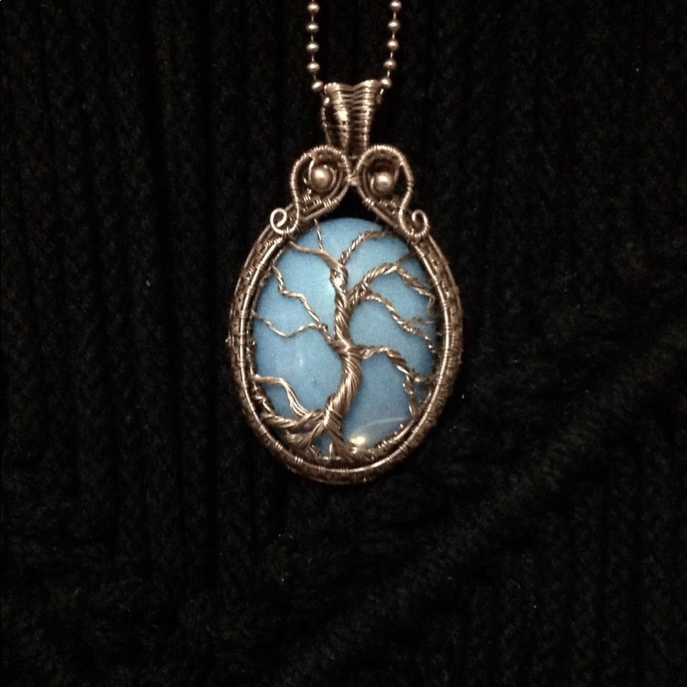 Tree of Life Copper Wire Weaved Pendant Necklace